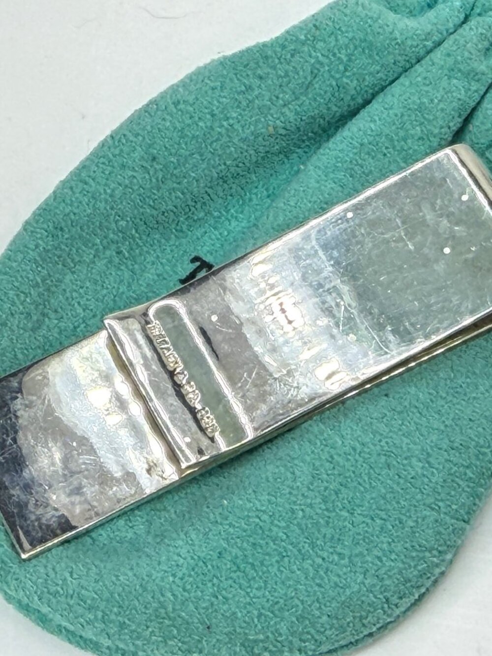 Vintage Tiffany & Co 1837 Sterling Silver Money Clip 925 23.2g with pouch SS494
